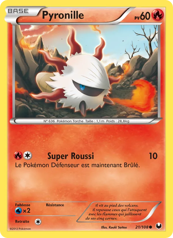 Carte Pokémon Pyronille 21/108 de l'extension Explorateurs Obscurs