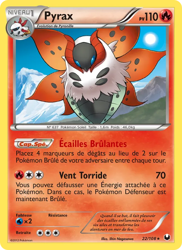 Carte Pokémon Pyrax 22/108 de l'extension Explorateurs Obscurs