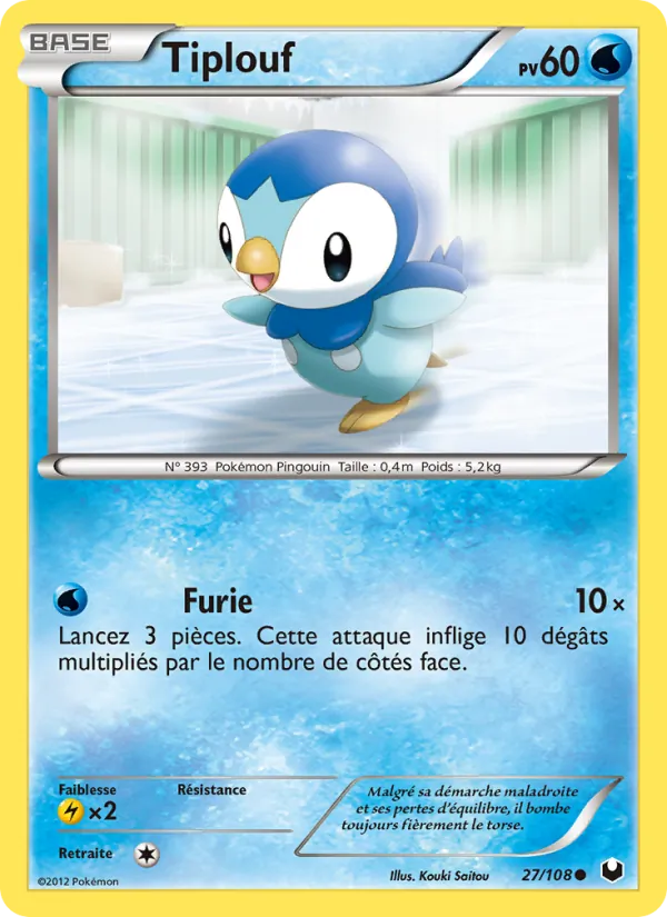 Carte Pokémon Tiplouf 27/108 de l'extension Explorateurs Obscurs