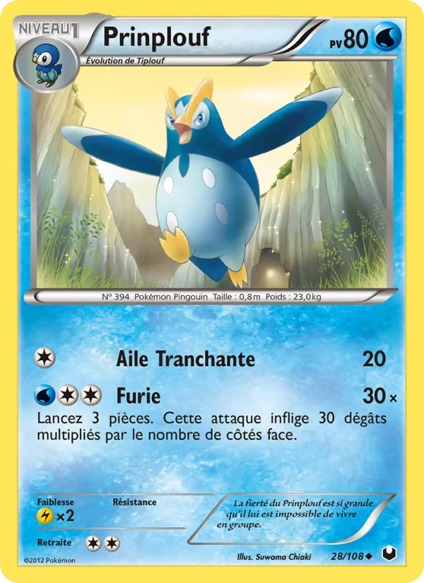 Carte Pokémon Prinplouf 28/108 de l'extension Explorateurs Obscurs
