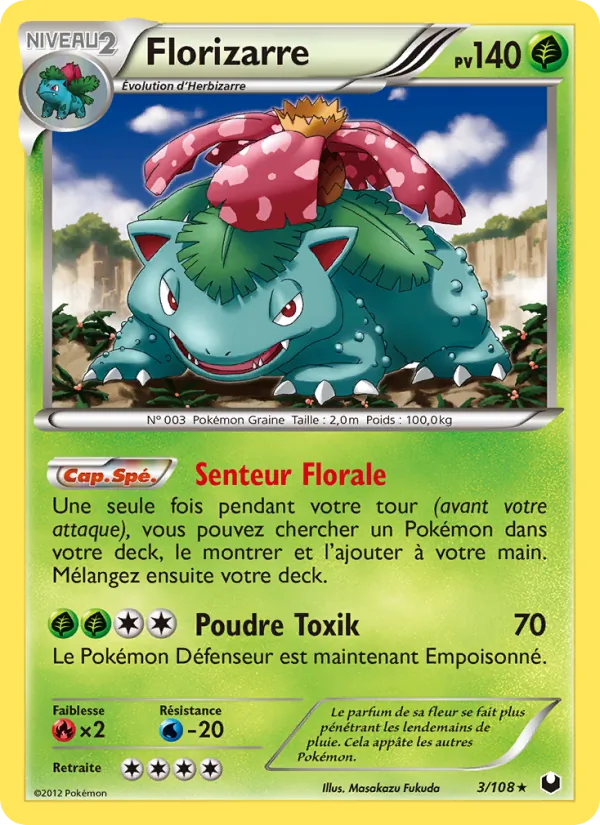 Carte Pokémon Florizarre 3/108 de l'extension Explorateurs Obscurs