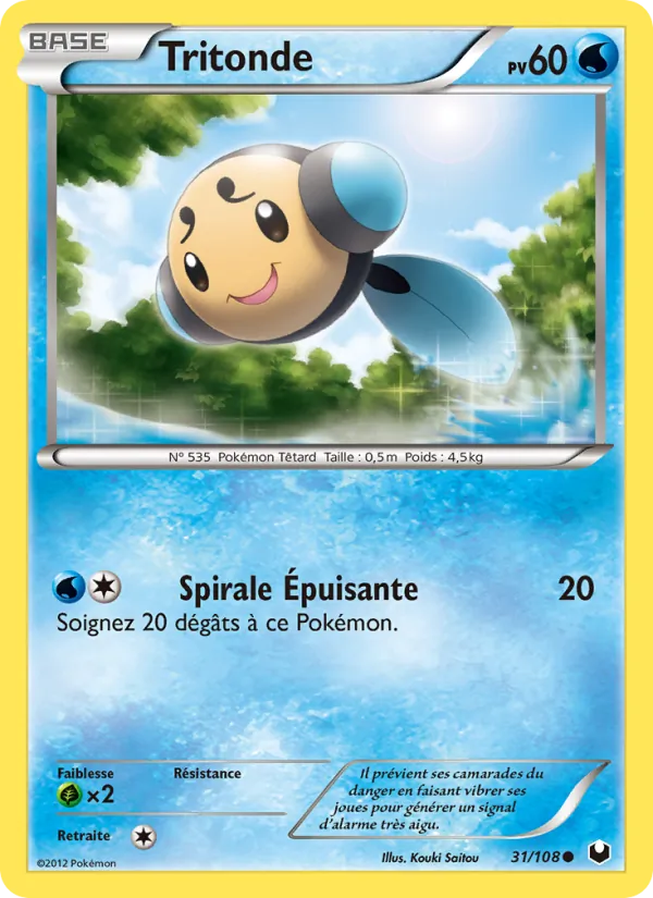 Carte Pokémon Tritonde 31/108 de l'extension Explorateurs Obscurs
