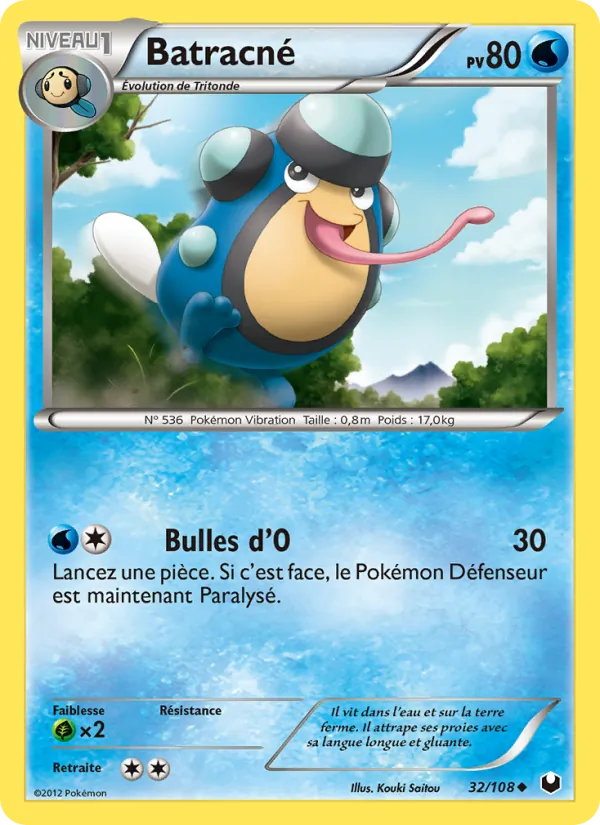 Carte Pokémon Batracné 32/108 de l'extension Explorateurs Obscurs