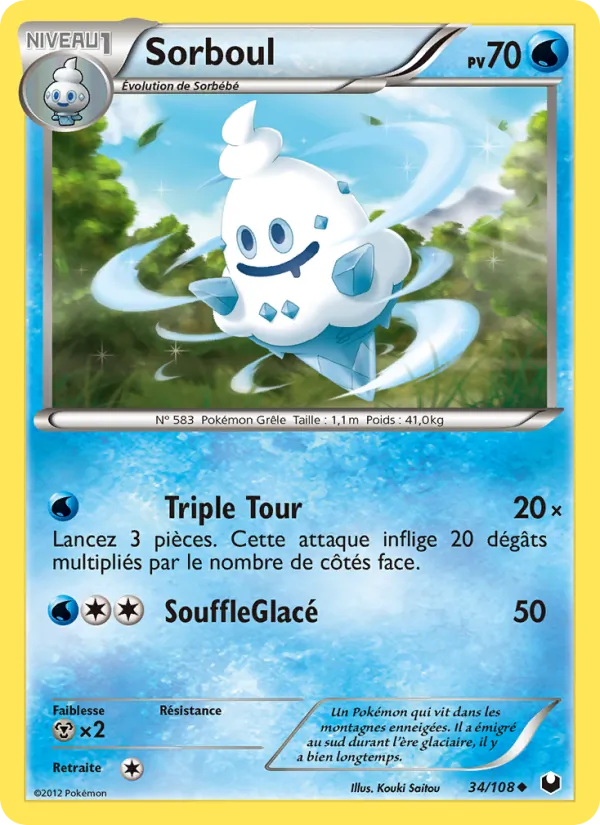 Carte Pokémon Sorboul 34/108 de l'extension Explorateurs Obscurs