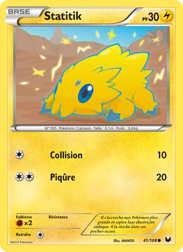 Carte Pokémon Statitik 41/108 de l'extension Explorateurs Obscurs