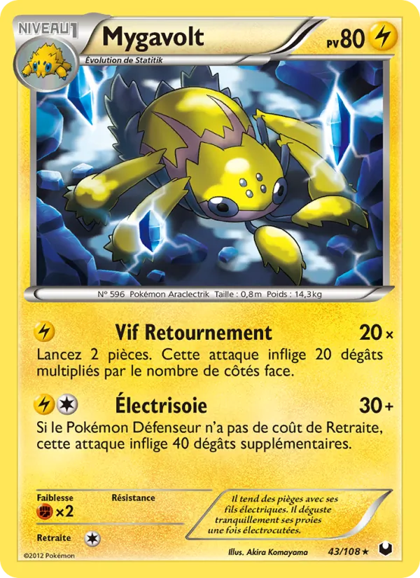 Carte Pokémon Mygavolt 43/108 de l'extension Explorateurs Obscurs