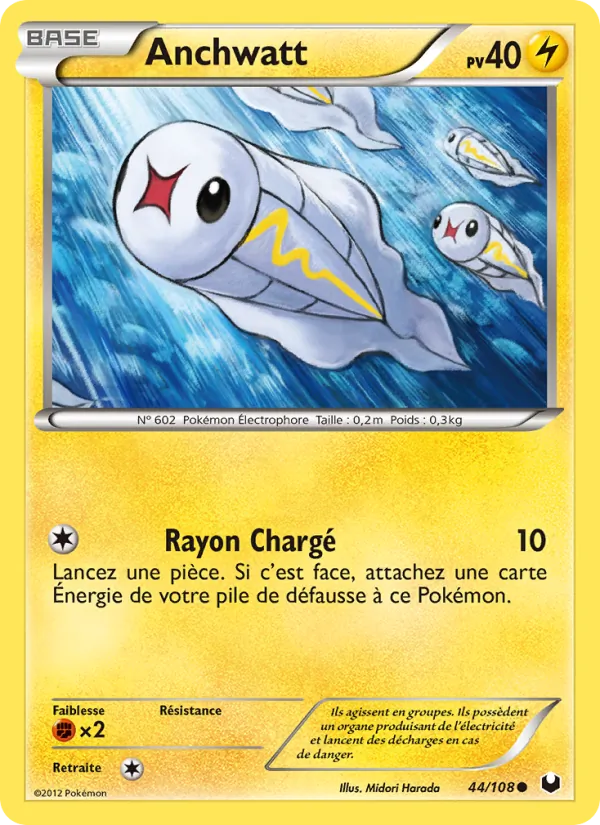 Carte Pokémon Anchwatt 44/108 de l'extension Explorateurs Obscurs