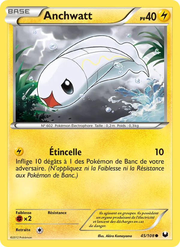 Carte Pokémon Anchwatt 45/108 de l'extension Explorateurs Obscurs