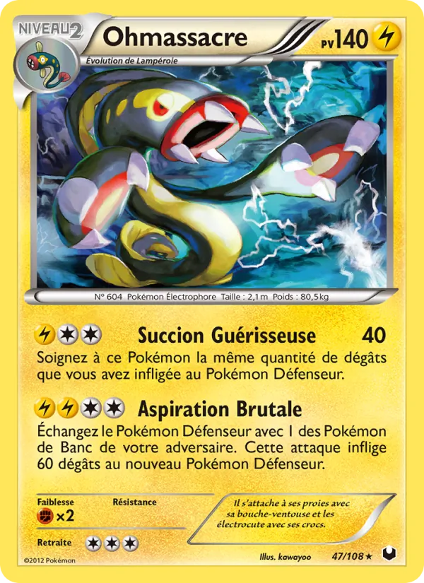 Carte Pokémon Ohmassacre 47/108 de l'extension Explorateurs Obscurs