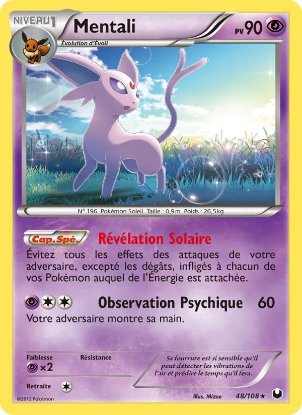 Carte Pokémon Mentali 48/108 de l'extension Explorateurs Obscurs