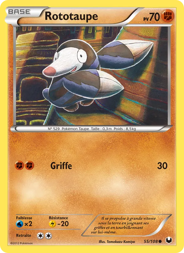 Carte Pokémon Rototaupe 55/108 de l'extension Explorateurs Obscurs