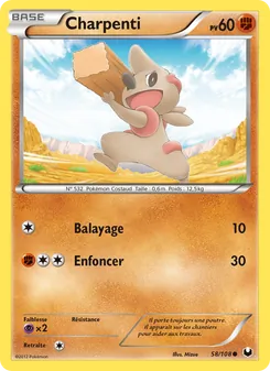 Carte Pokémon Charpenti 58