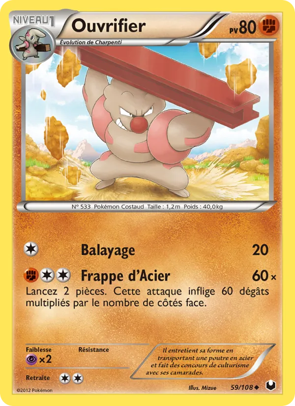 Carte Pokémon Ouvrifier 59/108 de l'extension Explorateurs Obscurs