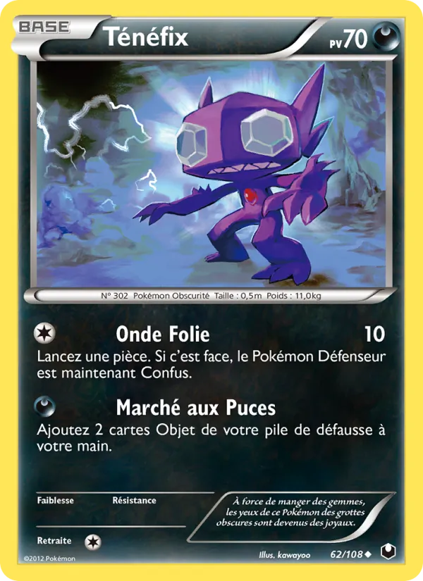 Carte Pokémon Ténéfix 62/108 de l'extension Explorateurs Obscurs