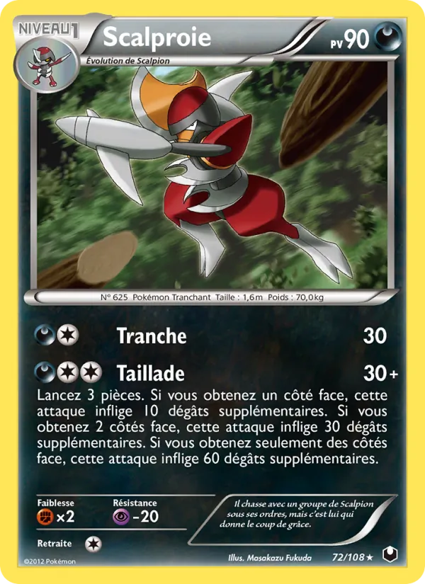Carte Pokémon Scalproie 72/108 de l'extension Explorateurs Obscurs