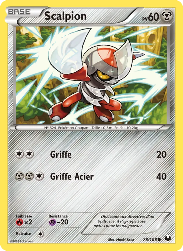 Carte Pokémon Scalpion 78/108 de l'extension Explorateurs Obscurs