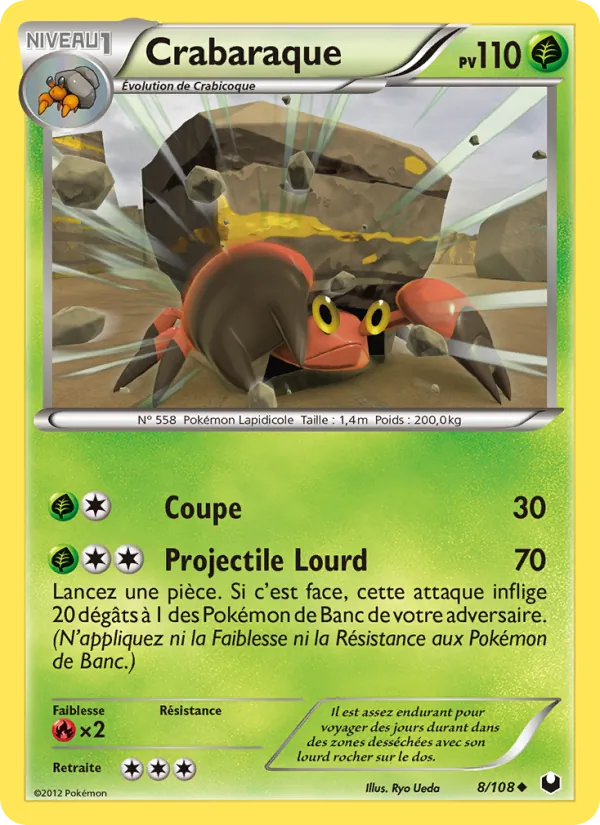 Carte Pokémon Crabaraque 8/108 de l'extension Explorateurs Obscurs