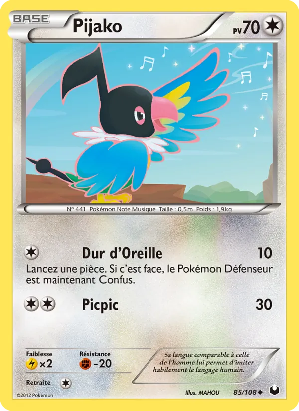 Carte Pokémon Pijako 85/108 de l'extension Explorateurs Obscurs