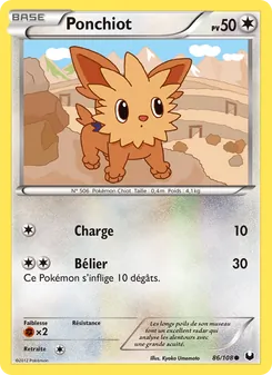 Carte Pokémon Ponchiot 86