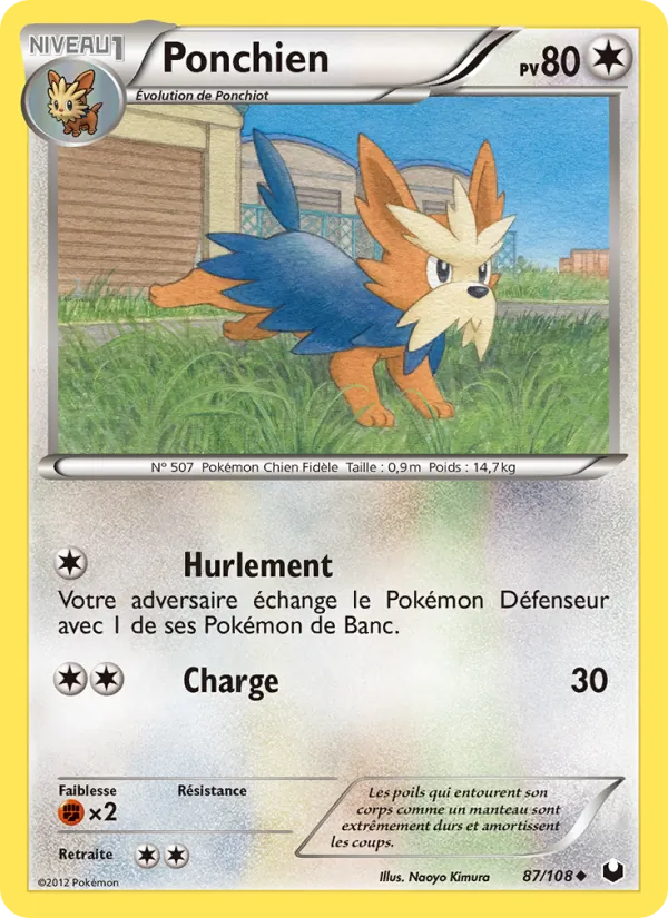 Carte Pokémon Ponchien 87/108 de l'extension Explorateurs Obscurs