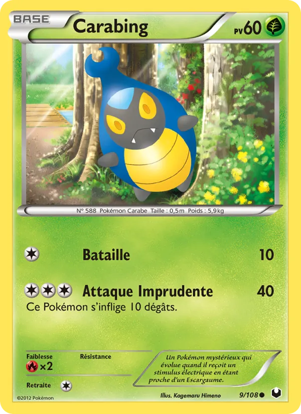 Carte Pokémon Carabing 9/108 de l'extension Explorateurs Obscurs