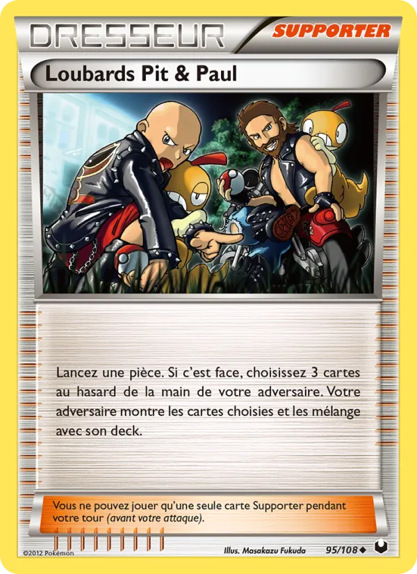 Carte Pokémon Loubards Pit & Paul 95/108 de l'extension Explorateurs Obscurs