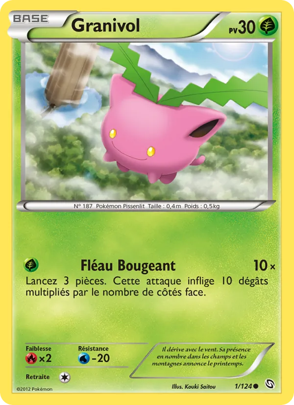 Carte Pokémon Granivol 1/124 de l'extension Dragons Éxaltés