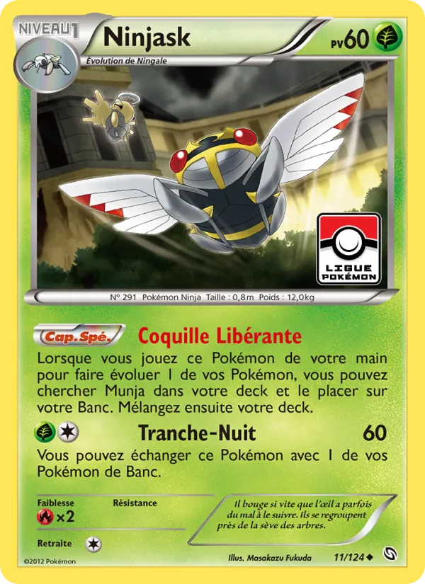 Carte Pokémon Ninjask 11/124 de l'extension Dragons Éxaltés