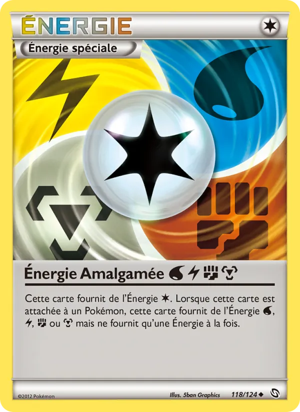 Carte Pokémon Énergie Amalgamée WaterLightningFightingMetal 118/124 de l'extension Dragons Éxaltés