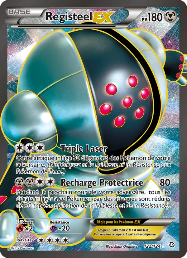 Carte Pokémon Registeel-EX 122/124 de l'extension Dragons Éxaltés