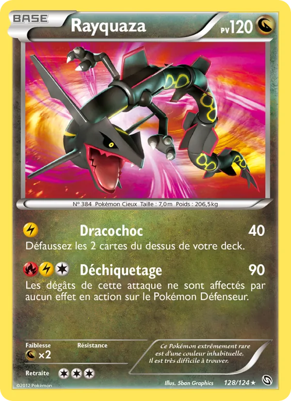 Carte Pokémon Rayquaza 128/124 de l'extension Dragons Éxaltés