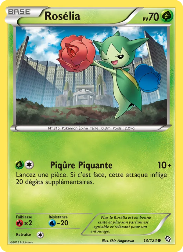 Carte Pokémon Rosélia 13/124 de l'extension Dragons Éxaltés