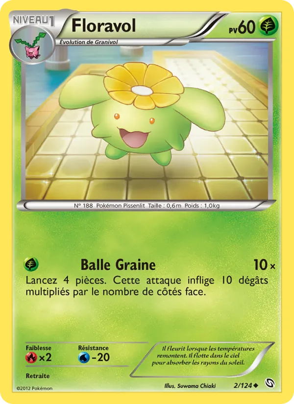 Carte Pokémon Floravol 2/124 de l'extension Dragons Éxaltés