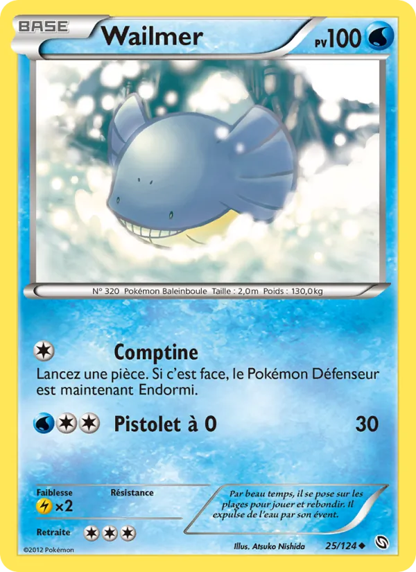 Carte Pokémon Wailmer 25/124 de l'extension Dragons Éxaltés