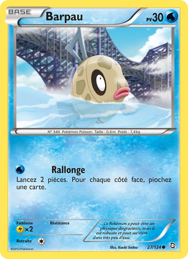 Carte Pokémon Barpau 27/124 de l'extension Dragons Éxaltés