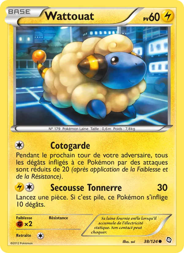Carte Pokémon Wattouat 38/124 de l'extension Dragons Éxaltés