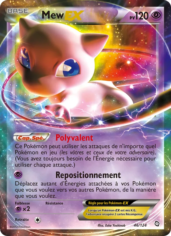 Carte Pokémon Mew-EX 46/124 de l'extension Dragons Éxaltés