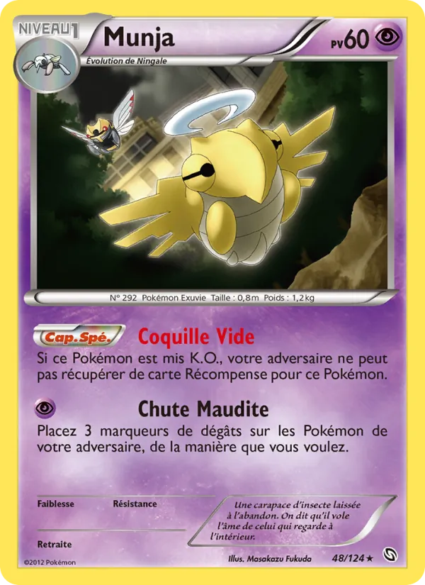 Carte Pokémon Munja 48/124 de l'extension Dragons Éxaltés