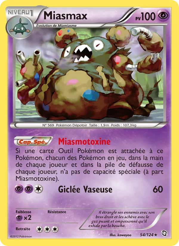 Carte Pokémon Miasmax 54/124 de l'extension Dragons Éxaltés
