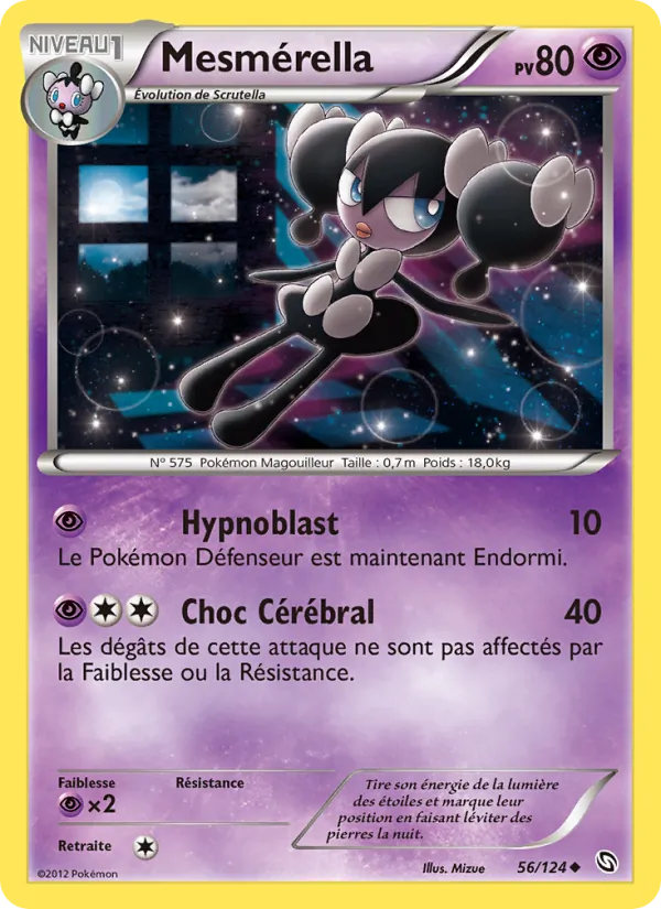 Carte Pokémon Mesmérella 56/124 de l'extension Dragons Éxaltés
