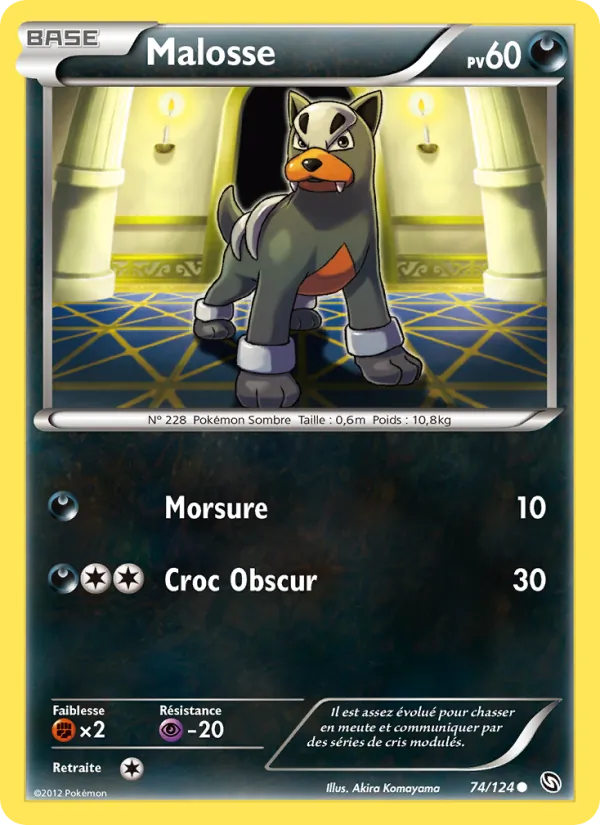 Carte Pokémon Malosse 74/124 de l'extension Dragons Éxaltés