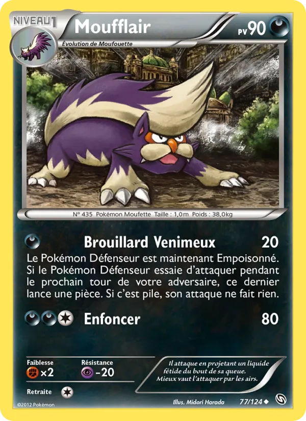 Carte Pokémon Moufflair 77/124 de l'extension Dragons Éxaltés