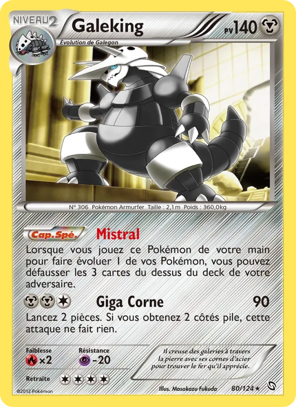 Carte Pokémon Galeking 80/124 de l'extension Dragons Éxaltés