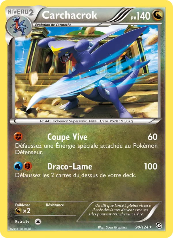 Carte Pokémon Carchacrok 90/124 de l'extension Dragons Éxaltés