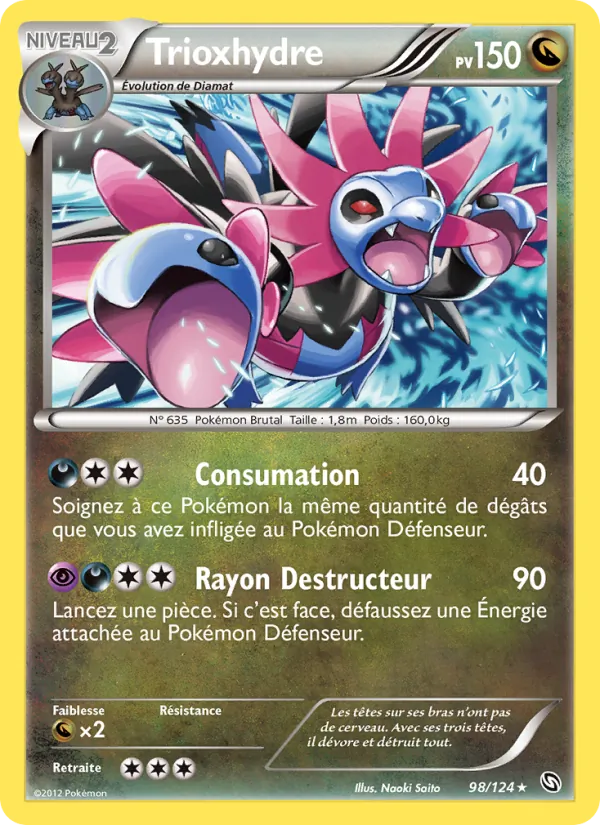 Carte Pokémon Trioxhydre 98/124 de l'extension Dragons Éxaltés