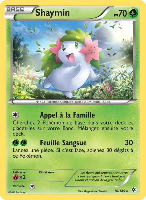 Carte Pokémon Shaymin 10/149 de l'extension Frontières Franchies
