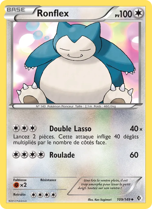 Carte Pokémon Ronflex 109/149 de l'extension Frontières Franchies
