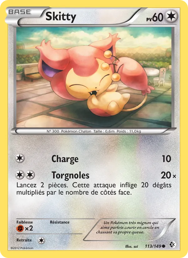 Carte Pokémon Skitty 113/149 de l'extension Frontières Franchies