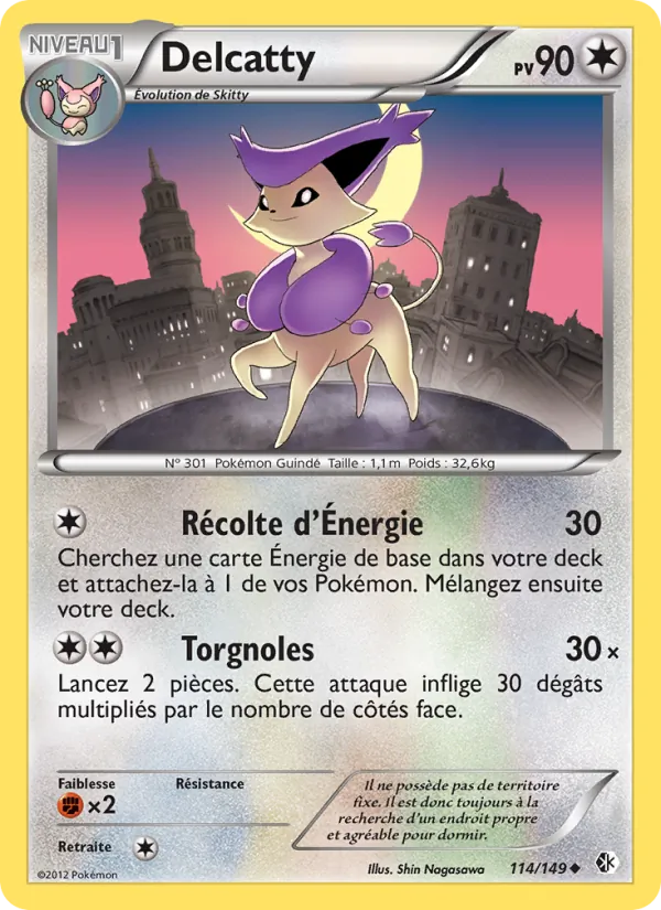 Carte Pokémon Delcatty 114/149 de l'extension Frontières Franchies