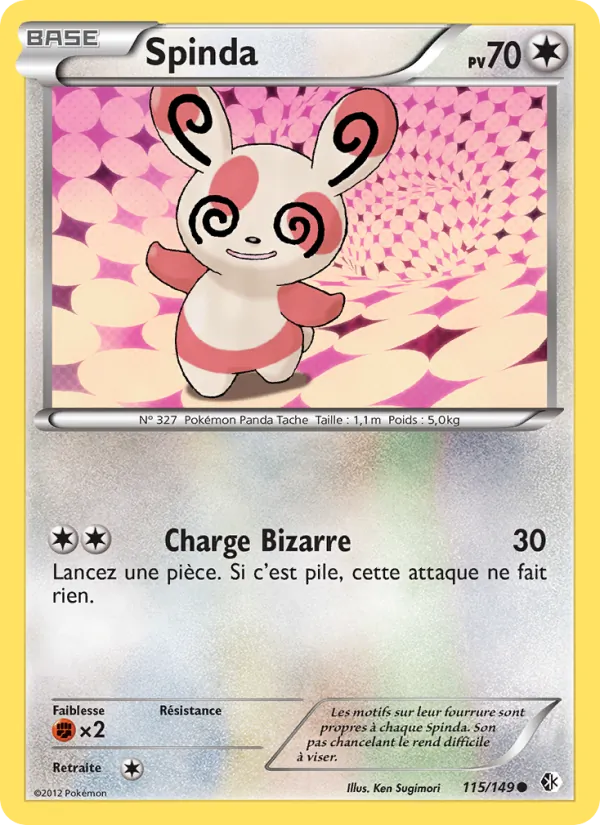 Carte Pokémon Spinda 115/149 de l'extension Frontières Franchies